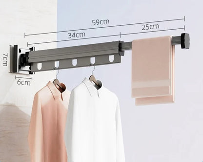 Suction Cup Wall Mount Folding Clothes Drying Rack